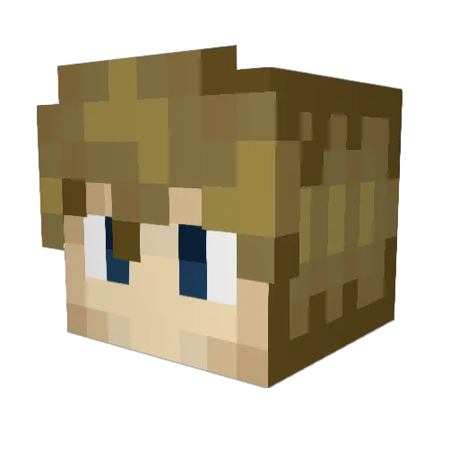 XamV Minecraft avatar head, 3D render
