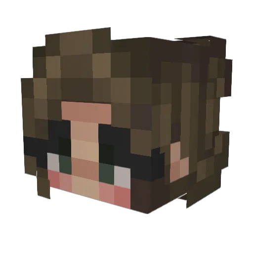 Xameliia Minecraft avatar head, 3D render