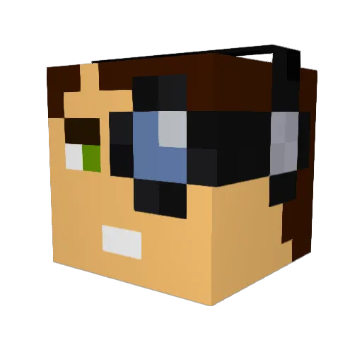 XanCamera Minecraft avatar head, 3D render
