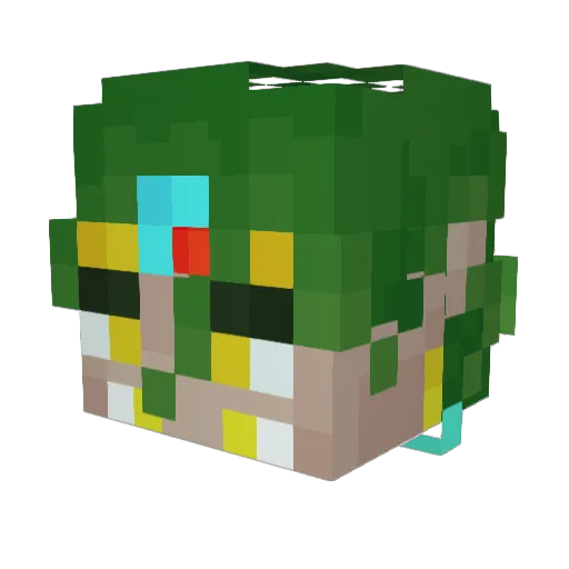 XanderShroom Minecraft avatar head, 3D render