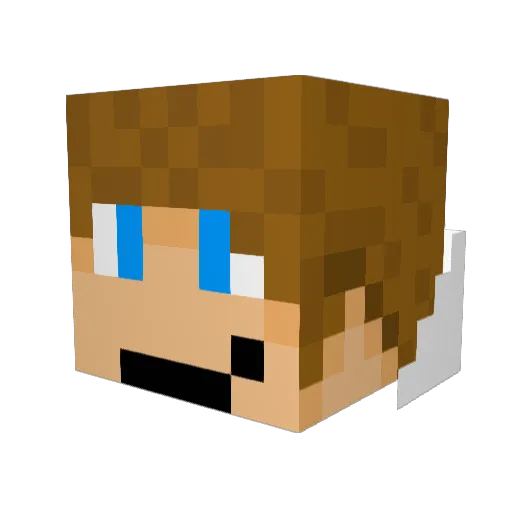 Xandertwo Minecraft avatar head, 3D render