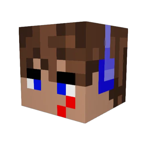 Xandre77 Minecraft avatar head, 3D render