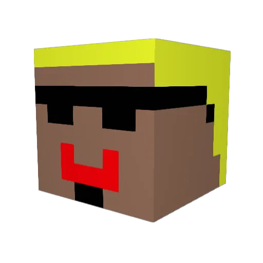 XandrusX Minecraft avatar head, 3D render