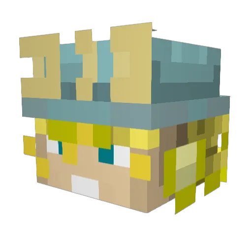 Xanller Minecraft avatar head, 3D render
