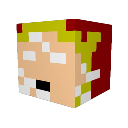 Xanthophin Minecraft avatar head, 3D render