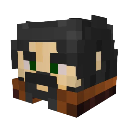 Xanuts Minecraft avatar head, 3D render