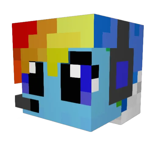 Xaraii Minecraft avatar head, 3D render
