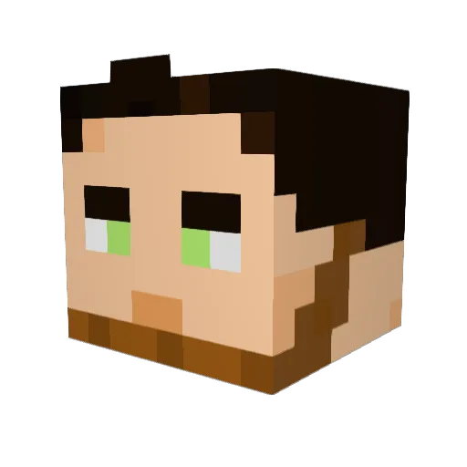 Xarru Minecraft avatar head, 3D render