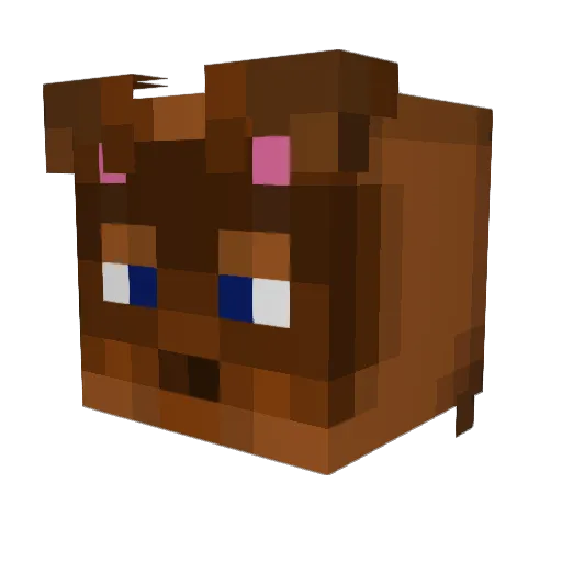 Xater Minecraft avatar head, 3D render