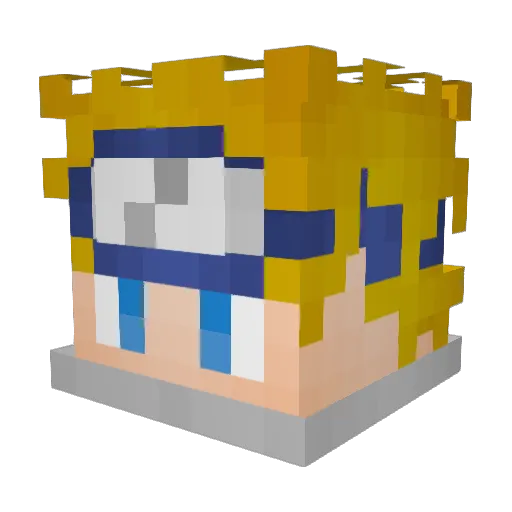 Xatu33 Minecraft avatar head, 3D render