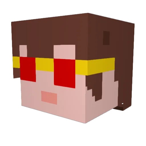 XavierV5 Minecraft avatar head, 3D render