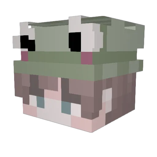 Xboii08 Minecraft avatar head, 3D render