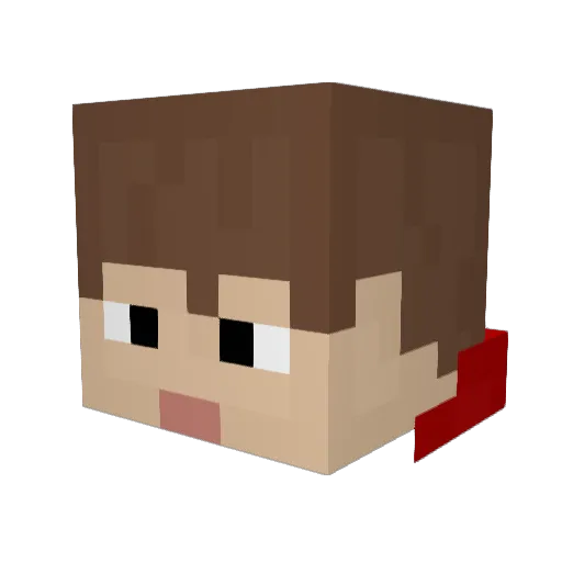Xbros3 Minecraft avatar head, 3D render