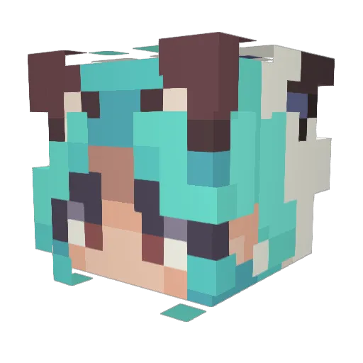 Xceeder Minecraft avatar head, 3D render