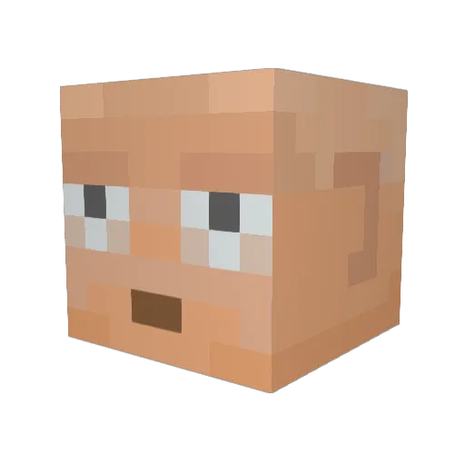 Xceptionalz Minecraft avatar head, 3D render