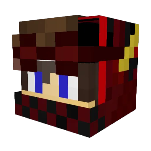 Xchicken1 Minecraft avatar head, 3D render