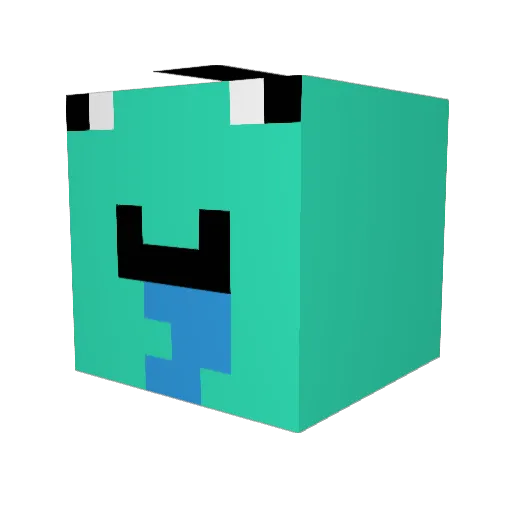 Xcrack Minecraft avatar head, 3D render