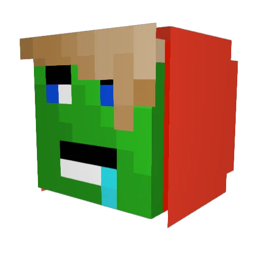 Xdmilton Minecraft avatar head, 3D render