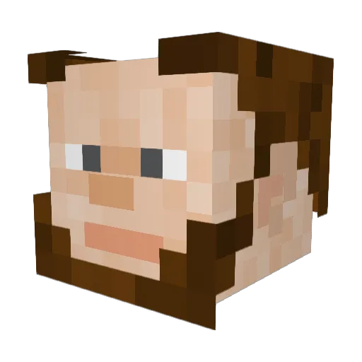 Xeberius Minecraft avatar head, 3D render