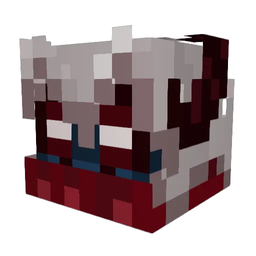 Xecro224 Minecraft avatar head, 3D render