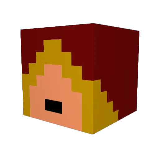 Xei Minecraft avatar head, 3D render