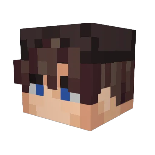Xeidros Minecraft avatar head, 3D render