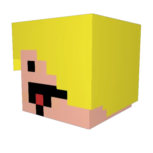 Xellento Minecraft avatar head, 3D render