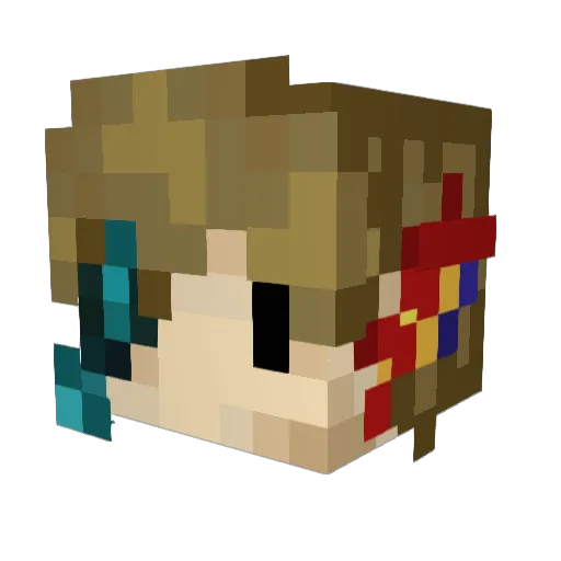 Xelquas Minecraft avatar head, 3D render