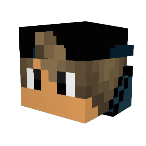 Xempios Minecraft avatar head, 3D render