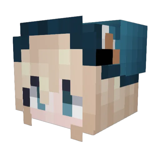 Xenaial Minecraft avatar head, 3D render
