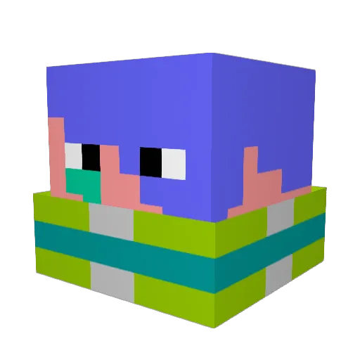 Xenjio Minecraft avatar head, 3D render