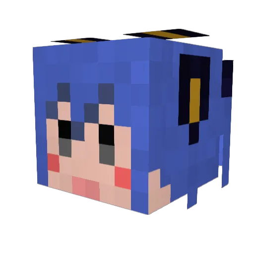 Xenmia Minecraft avatar head, 3D render