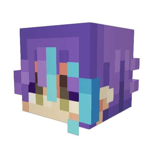 Xenoglossia Minecraft avatar head, 3D render