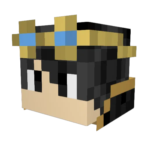 Xenux Minecraft avatar head, 3D render