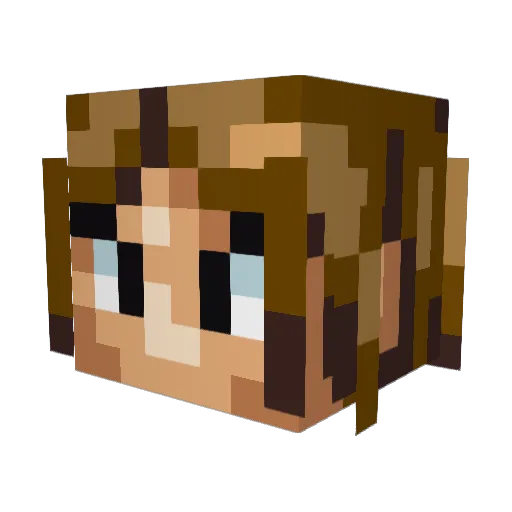 Xeranif Minecraft avatar head, 3D render