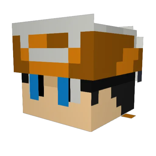 XeroFey Minecraft avatar head, 3D render