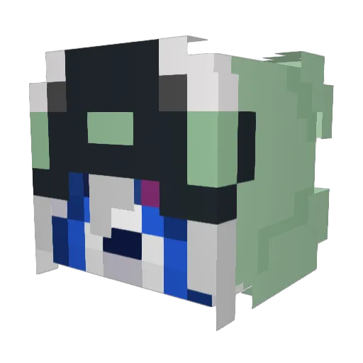 XeruozPaws Minecraft avatar head, 3D render