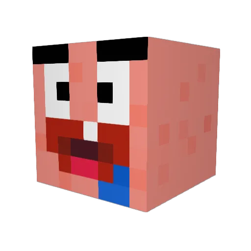Xeuxou Minecraft avatar head, 3D render