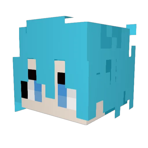 Xexenial Minecraft avatar head, 3D render