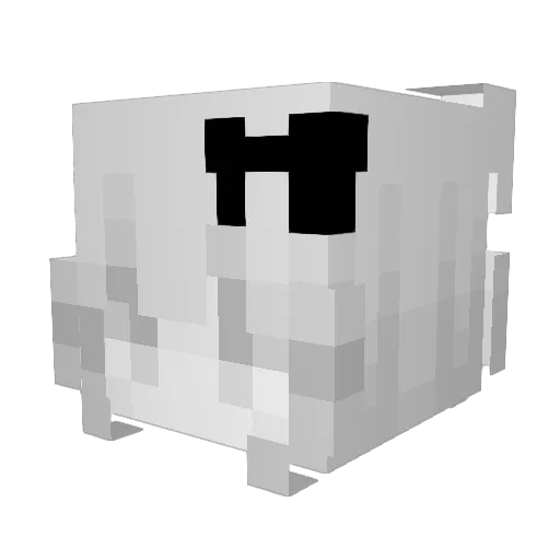 Xffffffffff Minecraft avatar head, 3D render