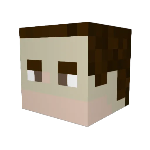 Xhomtas Minecraft avatar head, 3D render
