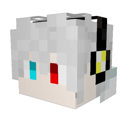 Xia0Mumu Minecraft avatar head, 3D render