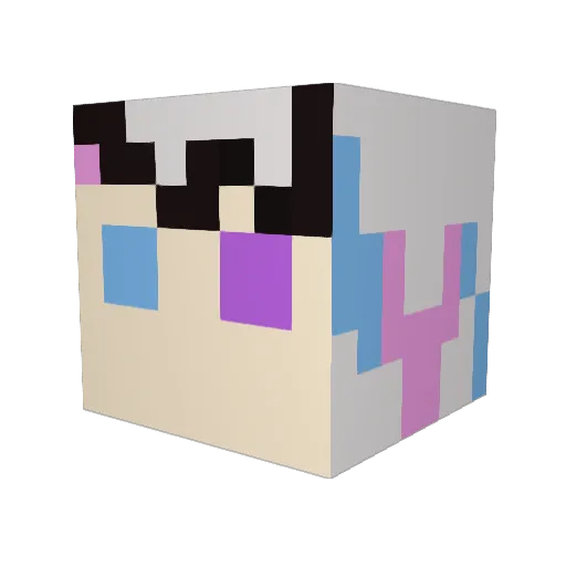 Xia0Yin Minecraft avatar head, 3D render