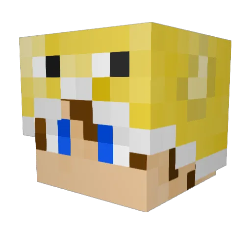 Xia__zi Minecraft avatar head, 3D render