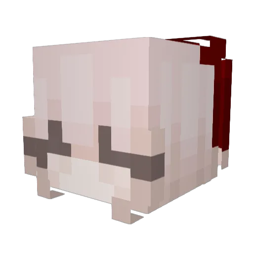 Xialou Minecraft avatar head, 3D render