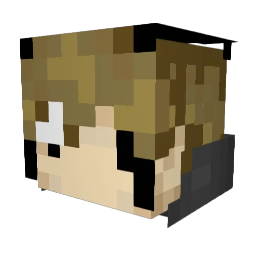 Xian66 Minecraft avatar head, 3D render