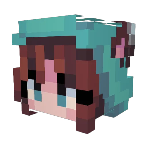 Xian70 Minecraft avatar head, 3D render