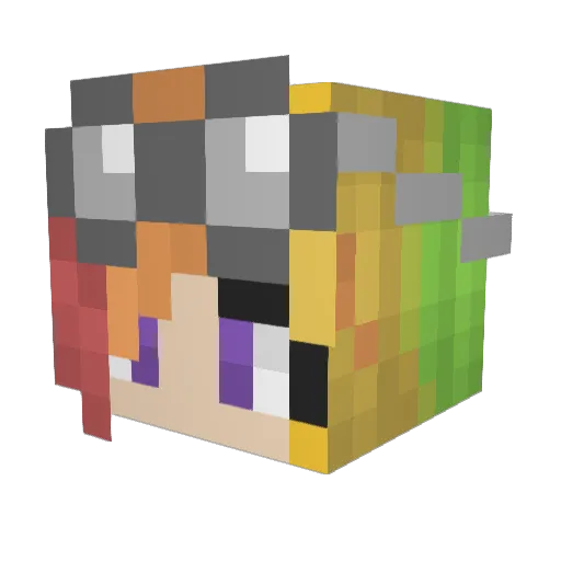 XianOAO Minecraft avatar head, 3D render