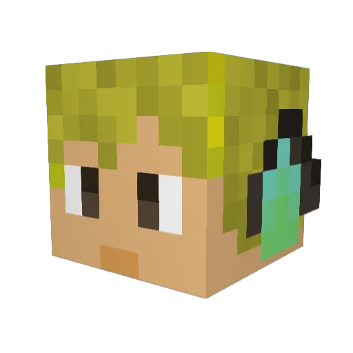 Xiang0124 Minecraft avatar head, 3D render