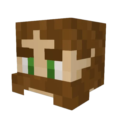Xianji Minecraft avatar head, 3D render